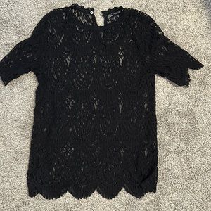 Zara small black lace blouse